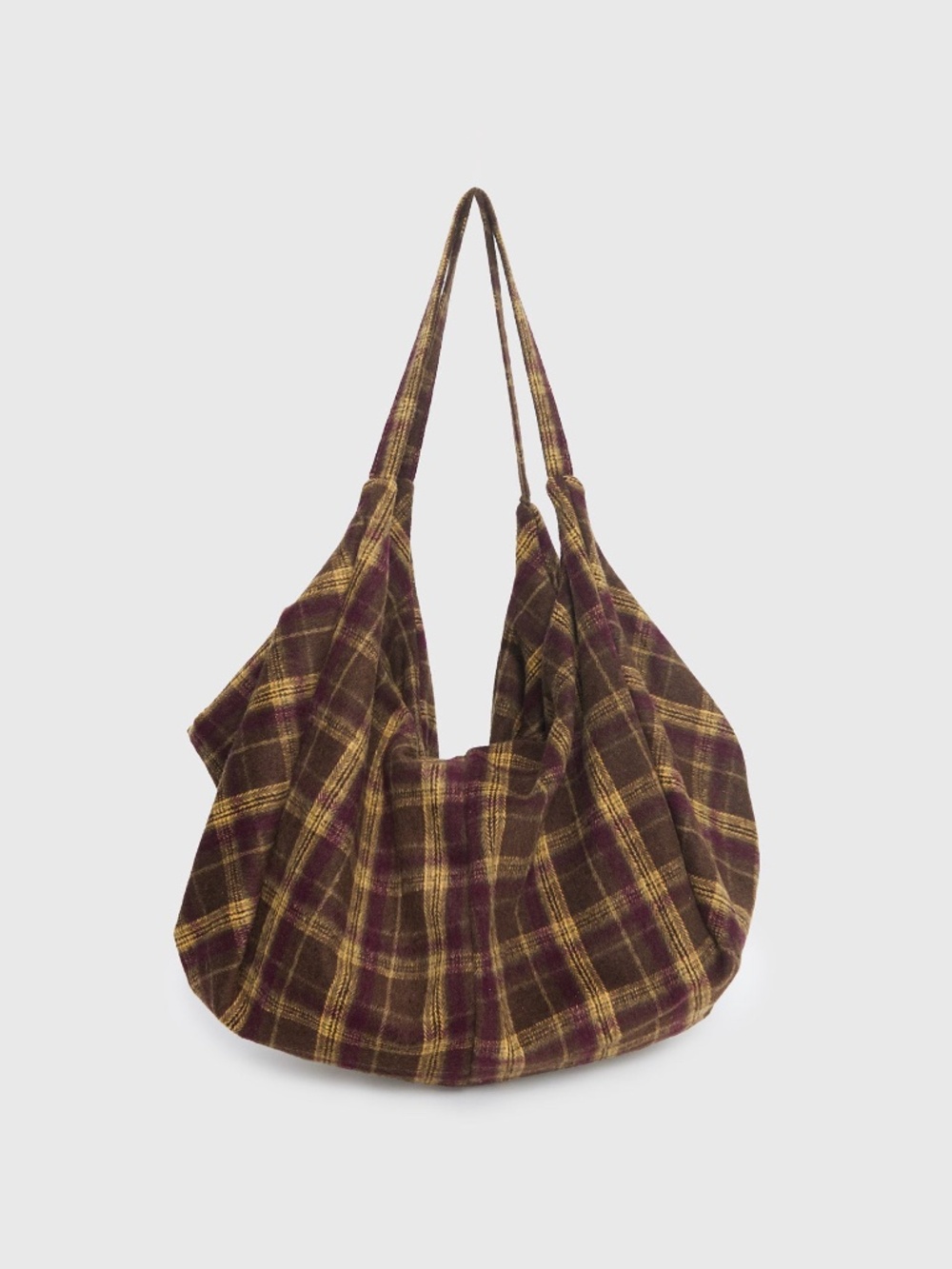 NWOT Oversized Tote Bag Brown Check - Picture 2 of 6